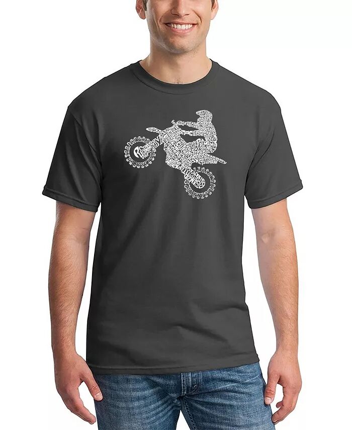 

Мужская футболка Freestyle Motocross - FMX Word Art LA Pop Art, серый