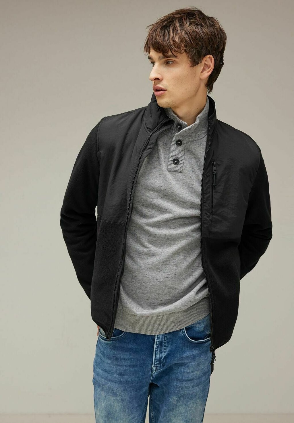 

Флисовая куртка IM MATERIALMIX Street One MEN, цвет schwarz