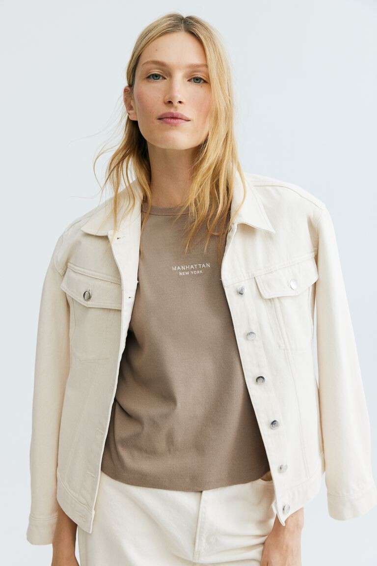 

Футболка, облегающая фигуру H&M, бежевый