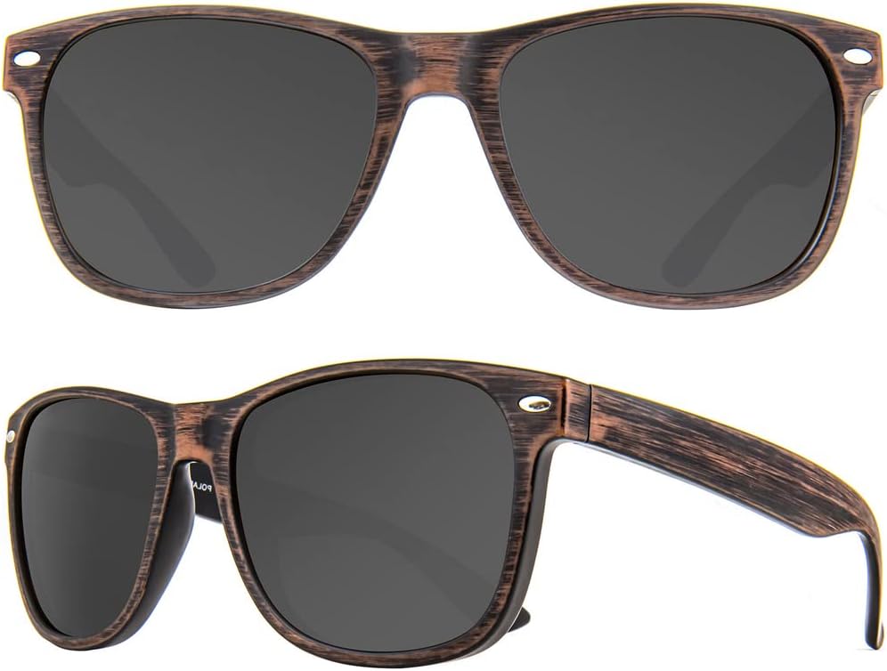 

Поляризованные солнцезащитные очки MAXJULI для мужчин и женщин с большой головой, защита от УФ-излучения UV 400, дизайн под дерево, артикул 8809, B10.brown Wood Grain/Gray (1 Pair)