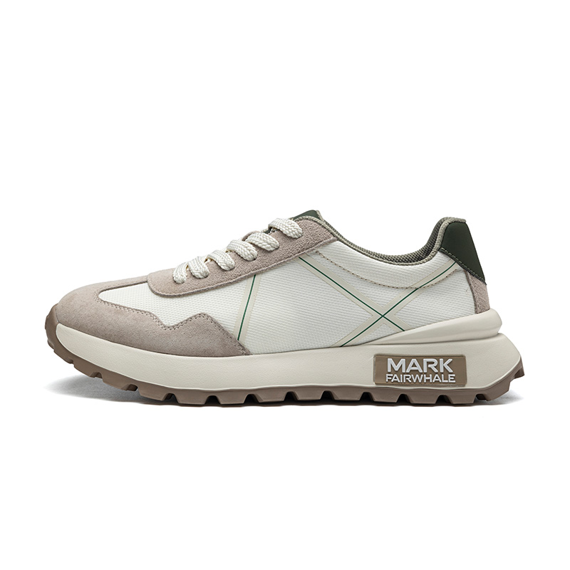 

FAIRWHALE Низкие повседневные мужские кроссовки бело-серые, цвет White Gray