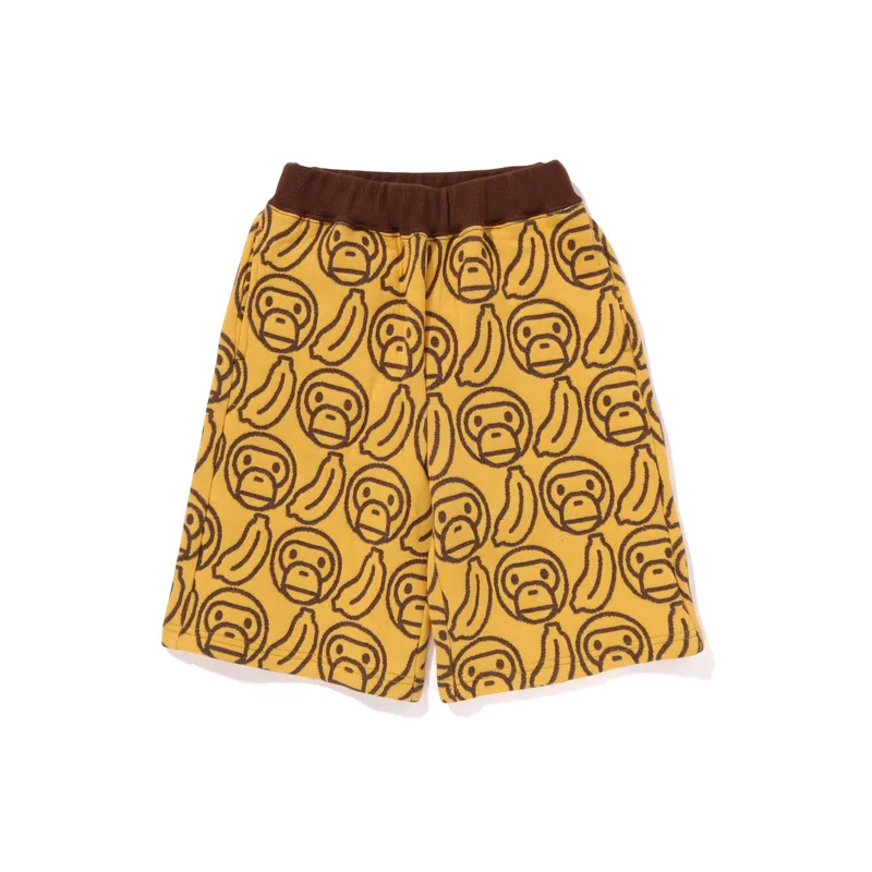 Детские шорты вязаные с принтом банан BABY MILO A BATHING APE, Yellow YEX