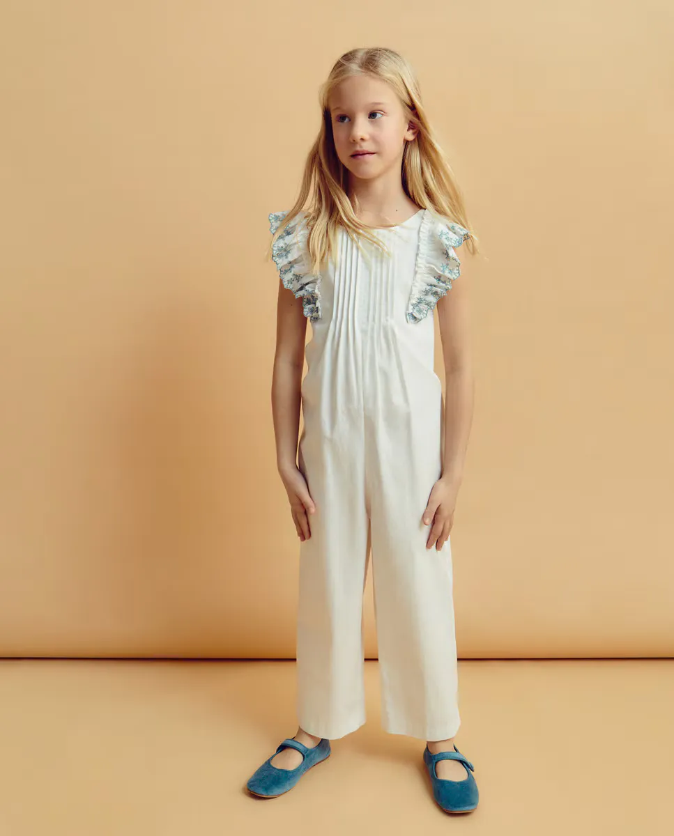 

Длинный комбинезон для девочки с завязками Coconut El Corte Inglés, цвет Blanco roto