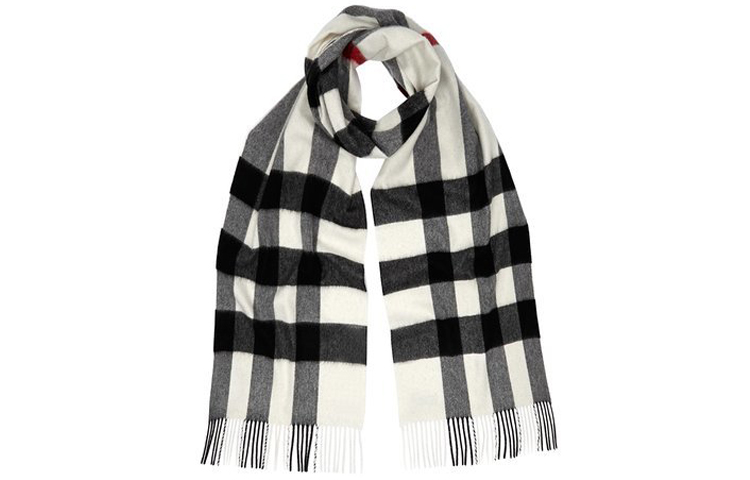 

Вязаный шарф для мужчин Burberry, черный белый