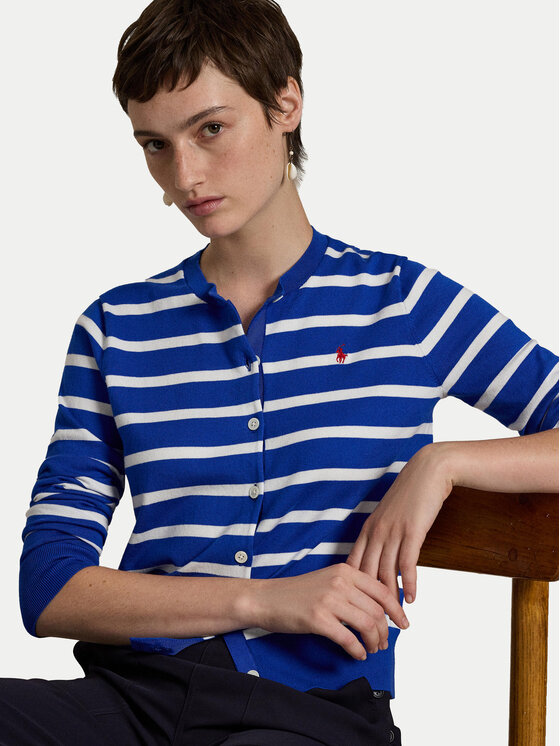 Кардиган свободного кроя 211891885006 Polo Ralph Lauren, синий — фото 4