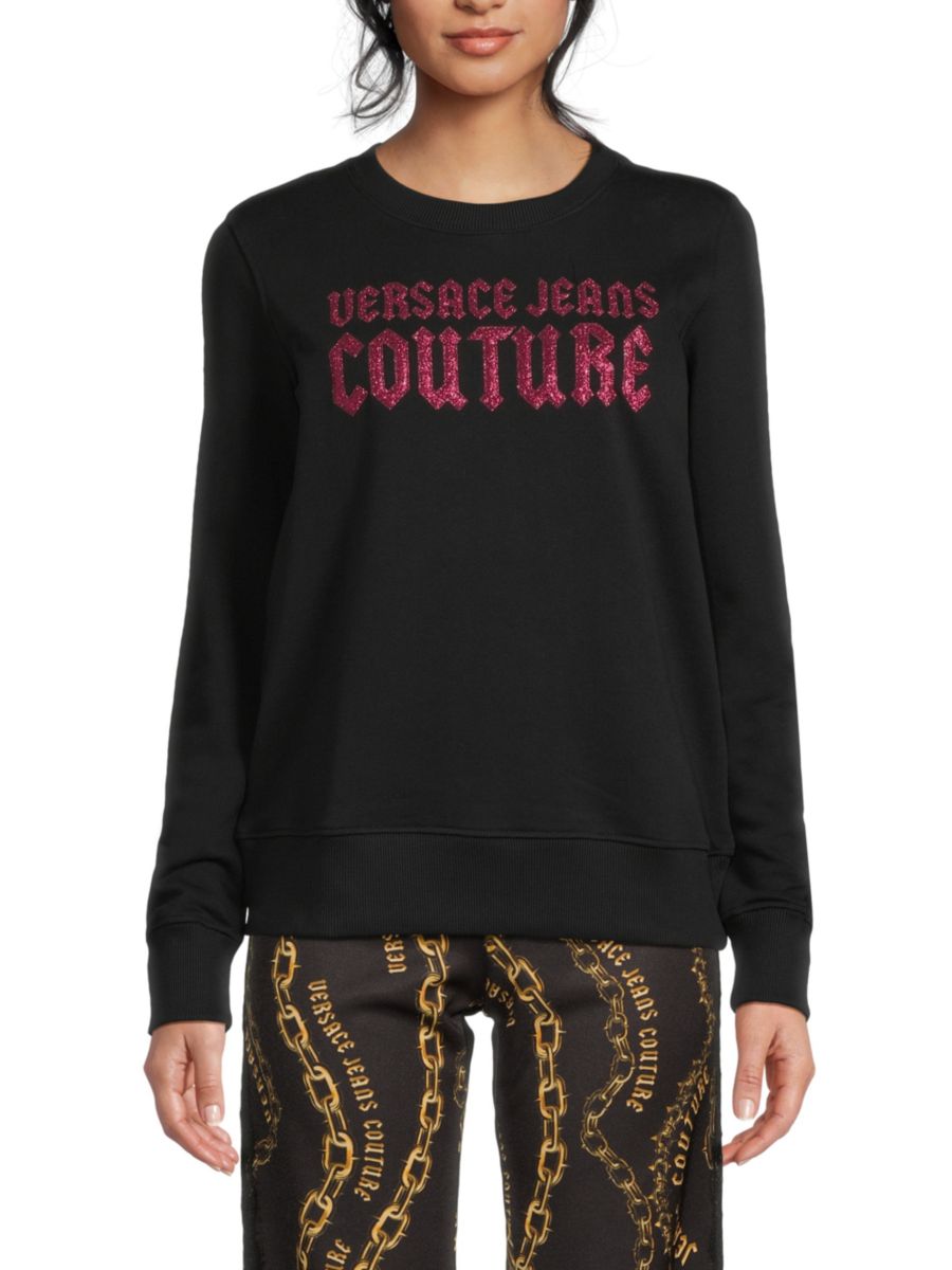 

Толстовка с графическим логотипом Versace Jeans Couture, черный