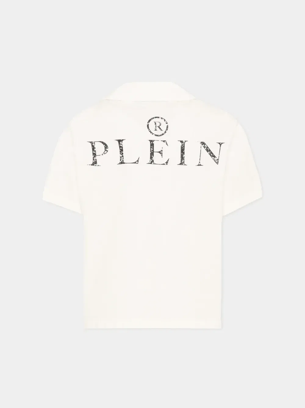 Рубашка с короткими рукавами и черепом Philipp Plein Junior, бежевый — фото 2