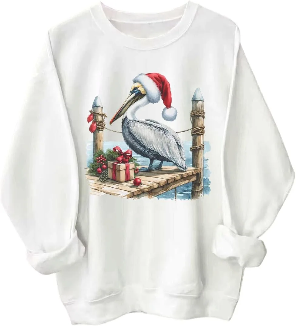 

Толстовка с пеликаном в санта-шапке, забавный подарок для любителей пеликанов Batclock