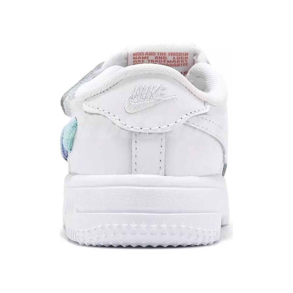 Кроссовки Nike Force 1 Low LV8 EasyOn TD 'Rainbow Lace Swoosh', белый/зеленый — фото 4