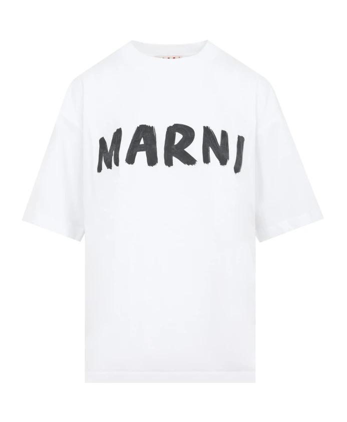 

Футболка с логотипом в стиле casual Marni, белый