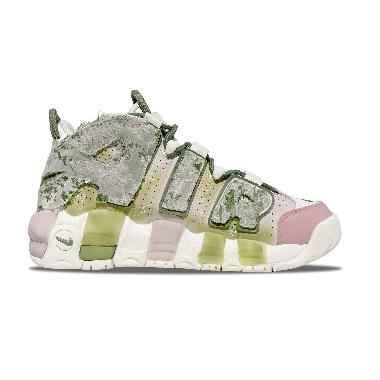 Антискользящие износостойкие баскетбольные кроссовки Air More Uptempo Mid Top для подростков Nike, белый — фото 3