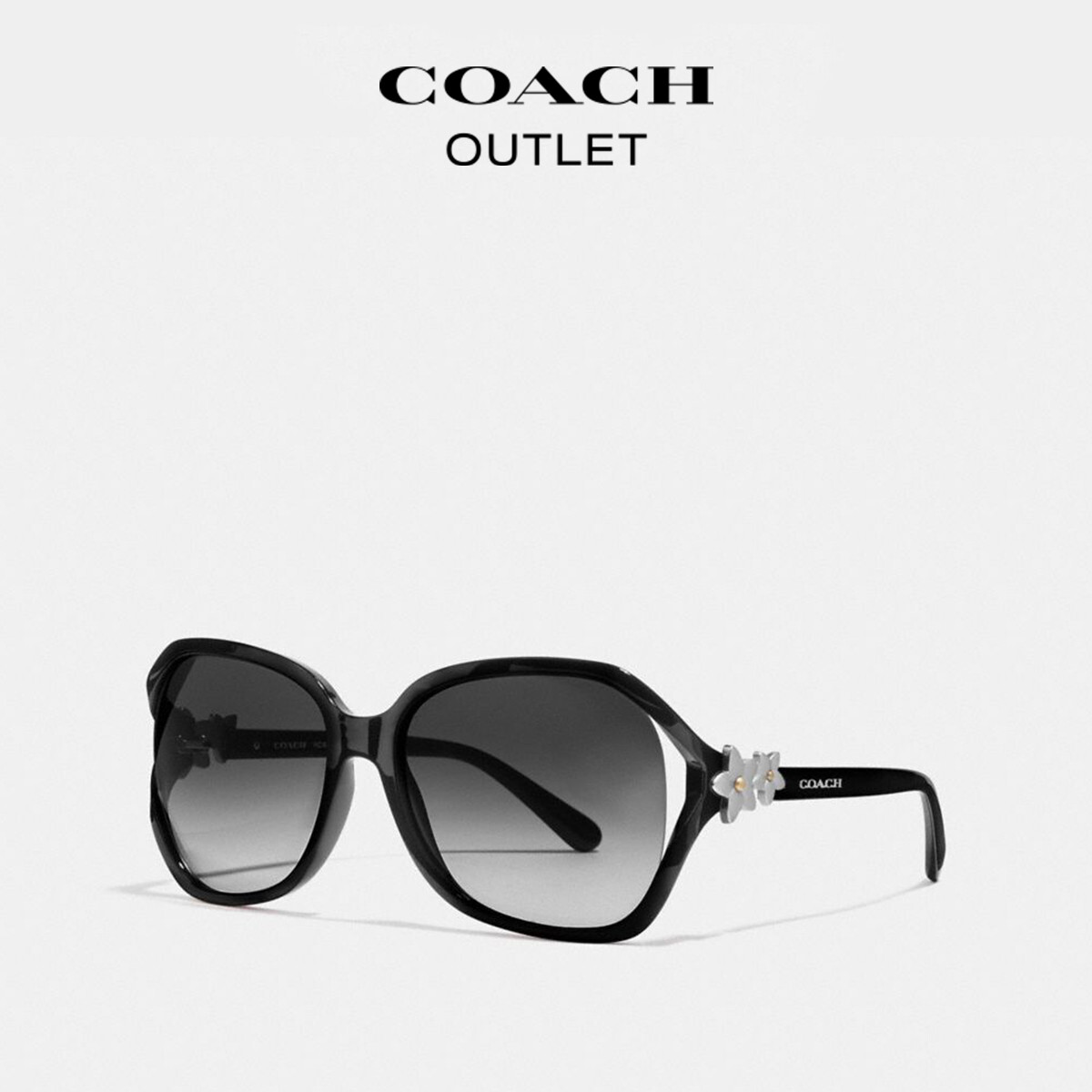 

Женские солнцезащитные очки COACH INTEGRATION с цветочным принтом, черный