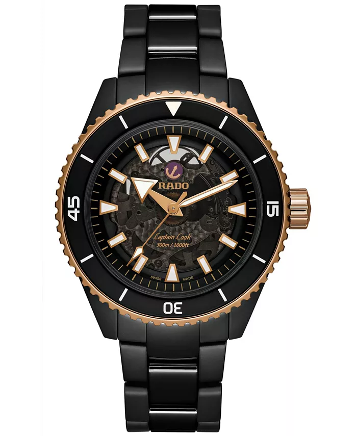

Мужские автоматические часы Swiss Automatic Captain Cook High Tech Ceramic с браслетом, 43 мм Rado