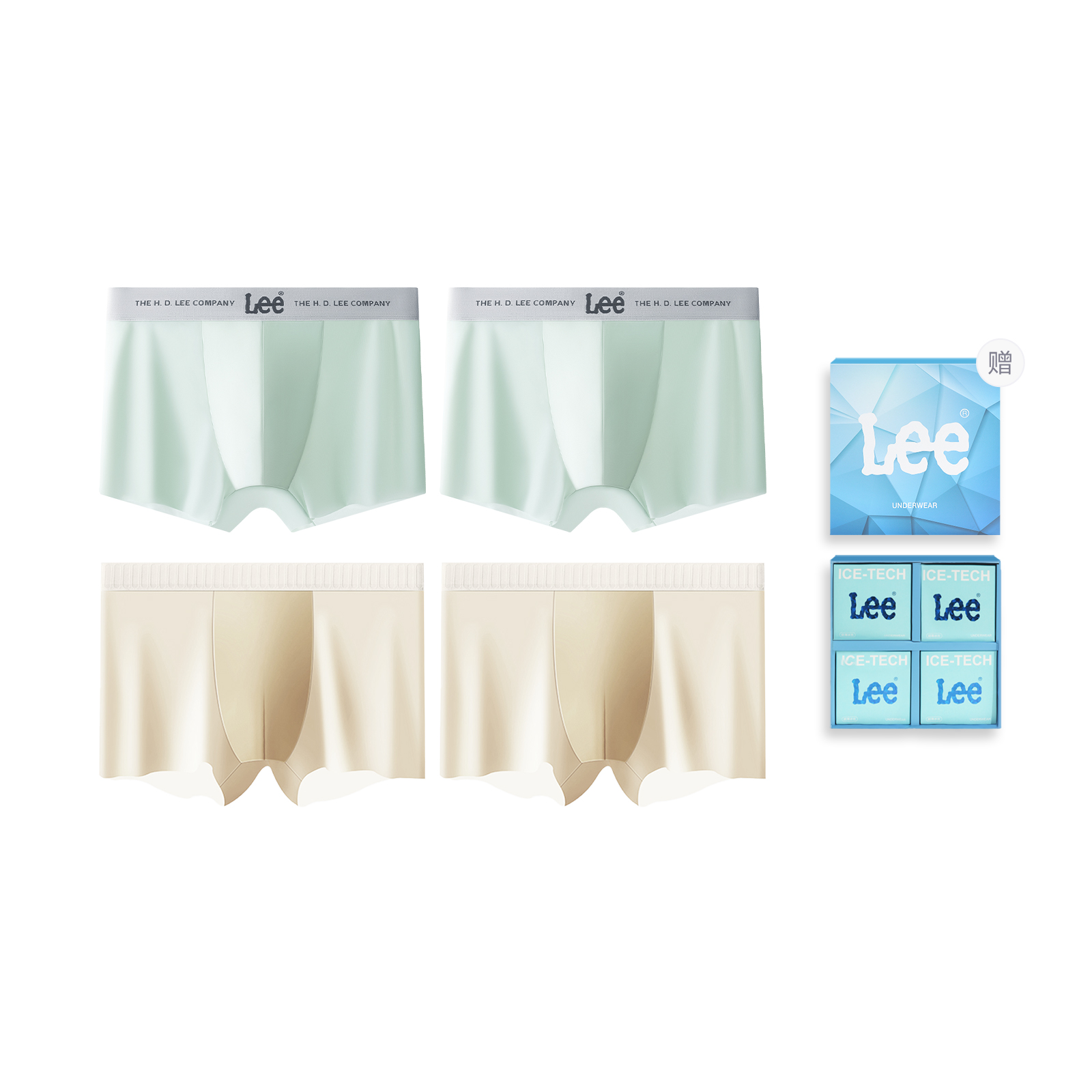 

Lee Подарочный набор мужского белья SS23 Ice Series, 4 штуки