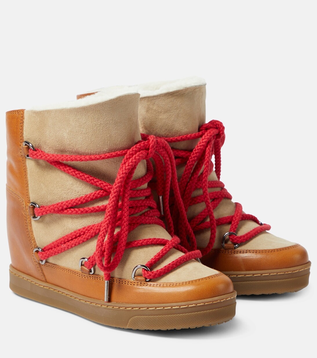 Кожаные зимние ботинки nowles Isabel Marant, коричневый