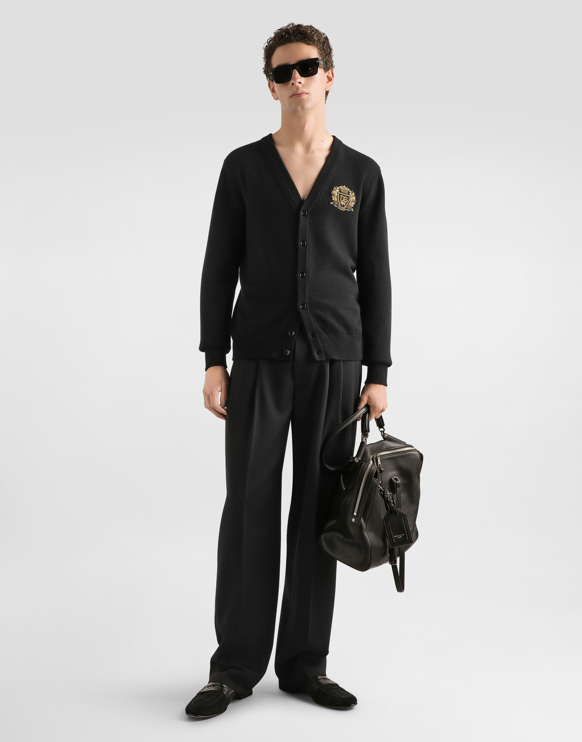 Кардиган из чистой шерсти DOLCE & GABBANA, черный — фото 2