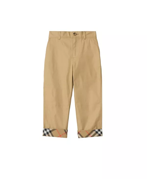 

Хлопковые клетчатые брюки с отворотами для мальчиков - для малышей и для взрослых. Burberry, коричневый