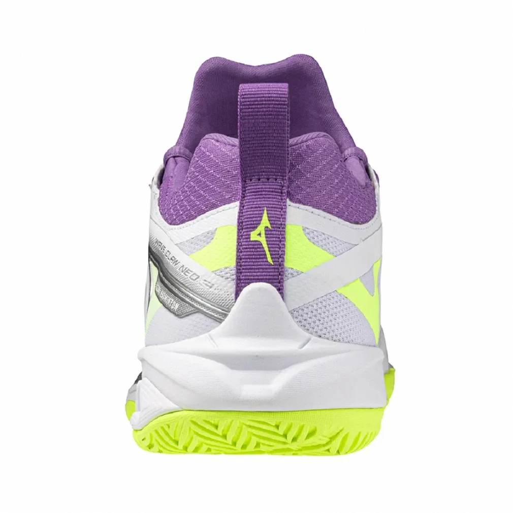 Кроссовки для бадминтона «Wave Claw Neo 3 Fit» от Mizuno, White X Purple — фото 4