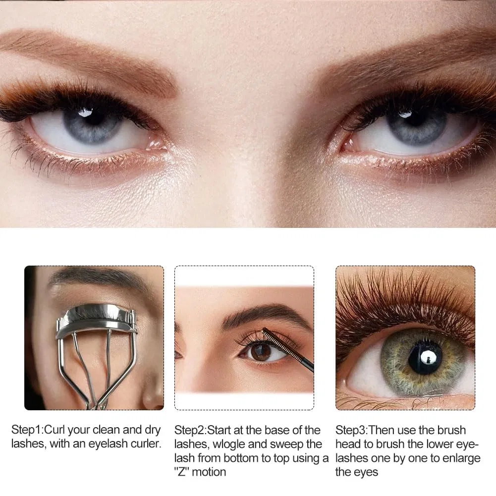 Набор из 2 водостойких тушей для ресниц 3D Metal Mascara (коричневая) Lutateo, Brown-2Pc — фото 4