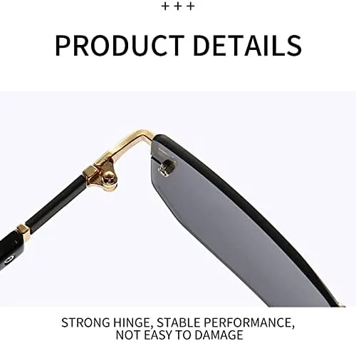 

Солнцезащитные очки без оправы, прямоугольной формы, для женщин и мужчин, маленькие солнцезащитные очки для женщин и мужчин, летние, для путешествий MTZJH, 7