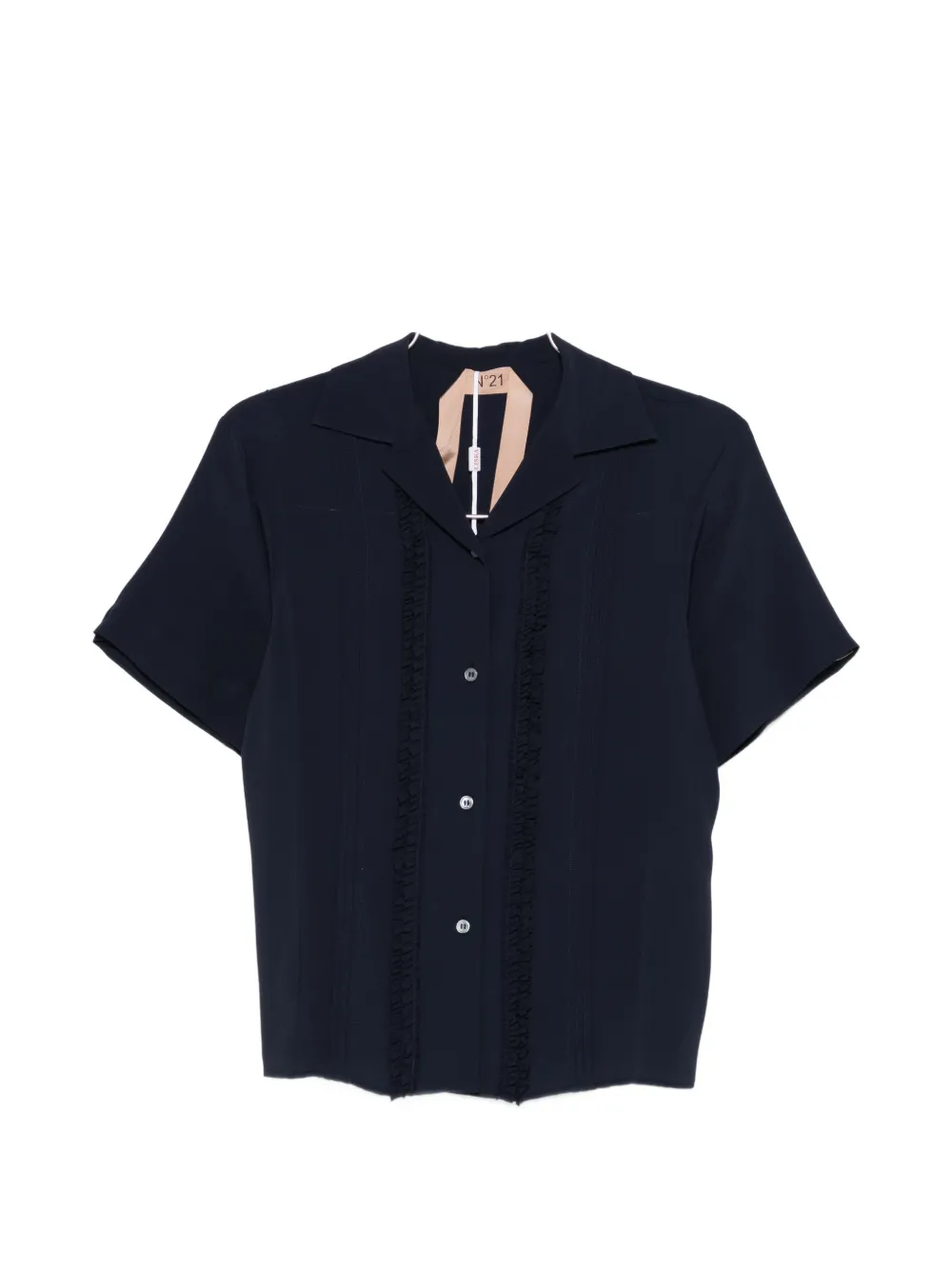 

Рубашка с короткими рукавами и рюшами Nº21, синий