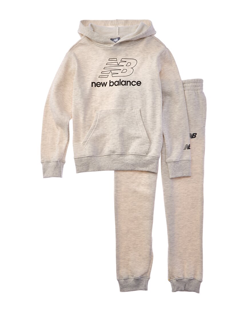 

Комплект New Balance из 2 предметов: флисовая толстовка и спортивные штаны, коричневый