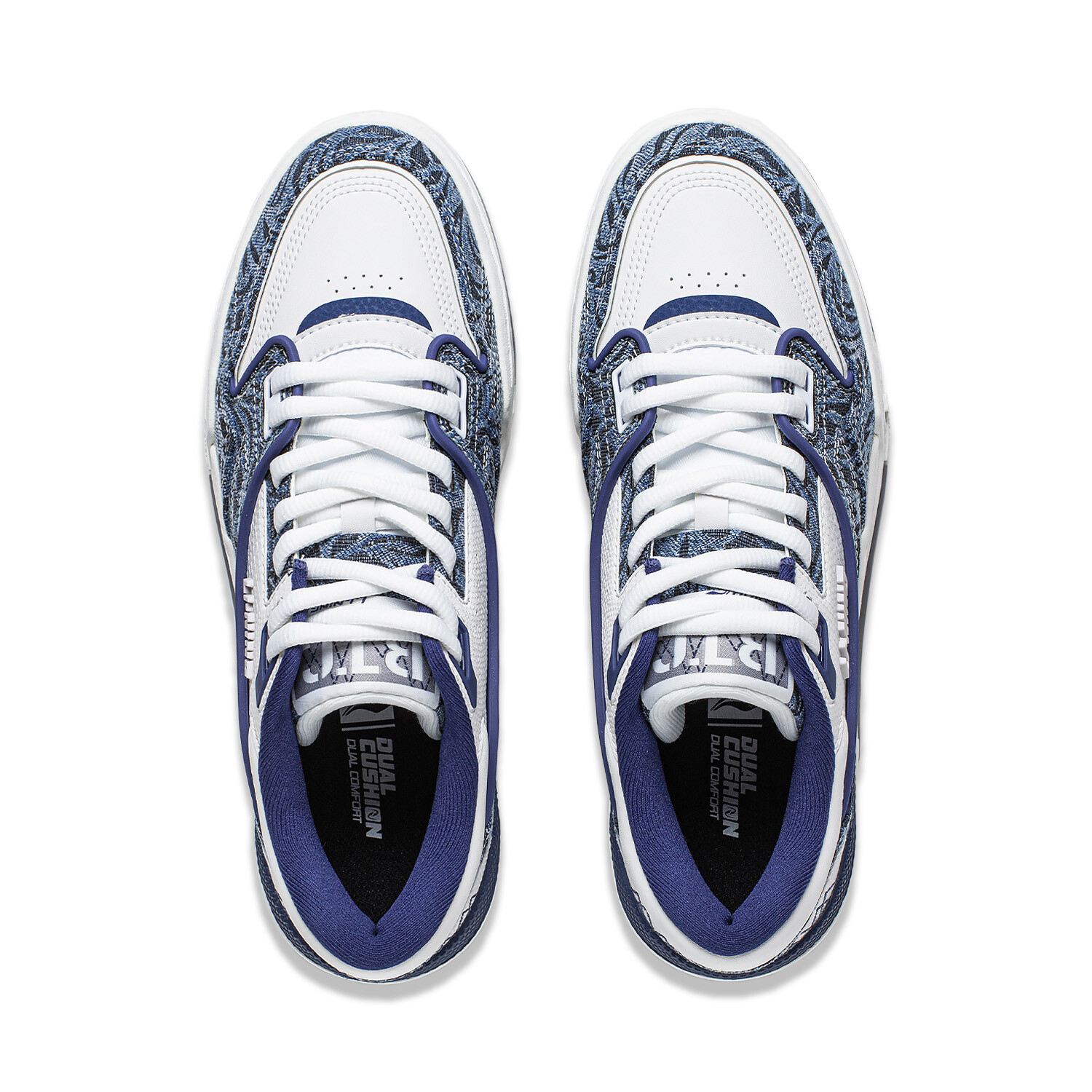 Кроссовки LINING 001 BTC Skateboarding Shoes Men Low-top Navy Blue/champagne White, синий — фото 4