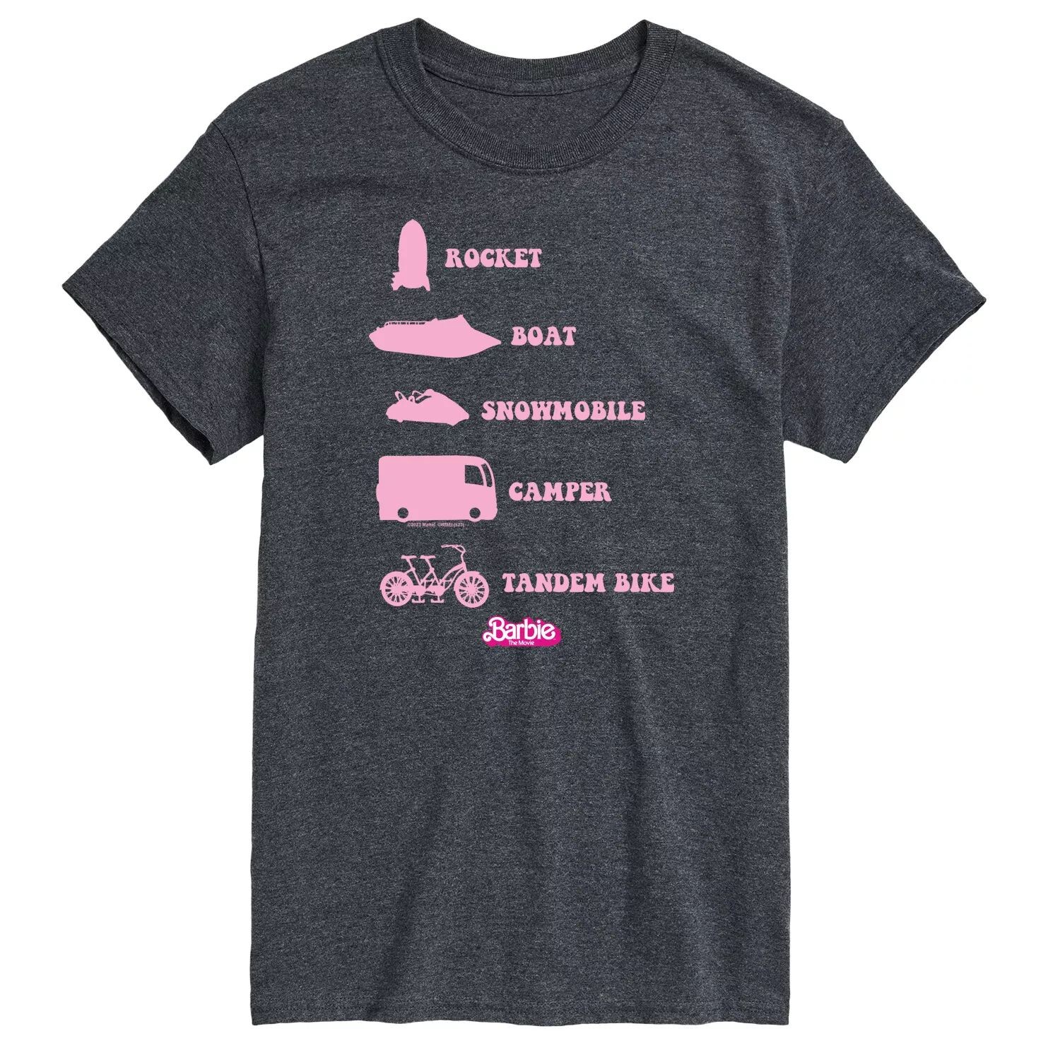 

Футболка с изображением Big & Tall The Movie Theater Vehicles Barbie, серый