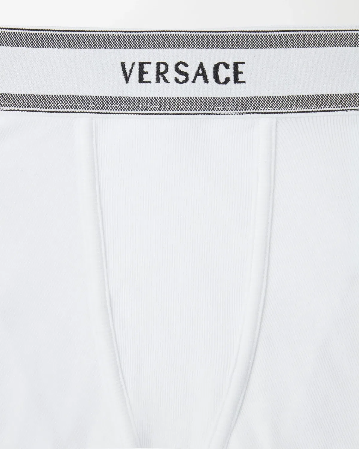 Облегающие трусы из рубчатого хлопкового джерси VERSACE, белый — фото 2