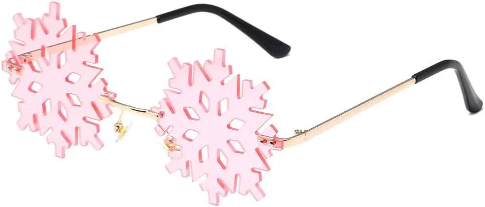

Солнцезащитные очки LASPOR в форме снежинки для женщин и мужчин, милые, без оправы, для Хэллоуина, Рождества, вечеринки, выпускного бала. Аксессуары, Pink