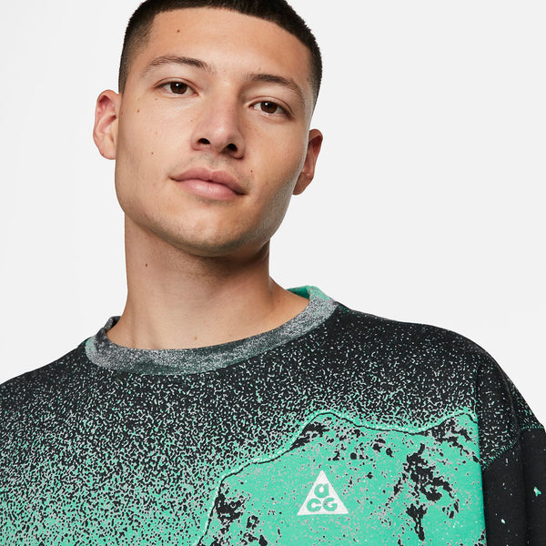 Свитер acg therma-fit all-over print fleece crew 'light menta' Nike, мультиколор — фото 4