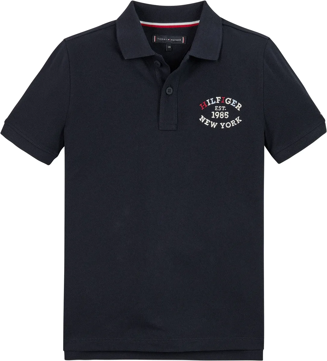 

Рубашка-поло Tommy Hilfiger "MONOTYPE REGULAR POLO SS", для детей до 16 лет, с надписью-логотипом, цвет Desert Sky