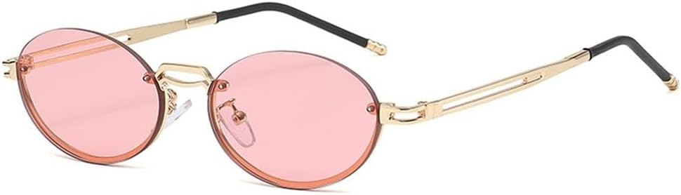 

Ретро-панк солнцезащитные очки без оправы с металлическими градиентными линзами, безрамочные, с защитой от УФ-излучения UV400, градиентные очки для женщин и мужчин KTUCN, Pink