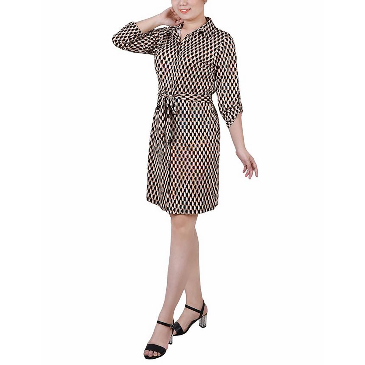 

Платье-рубашка Petites Womens с принтом выше колена NY Collection, цвет mtjd