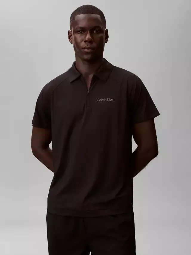Футболка из высококачественного сетчатого трикотажа, черная Calvin Klein — фото 4