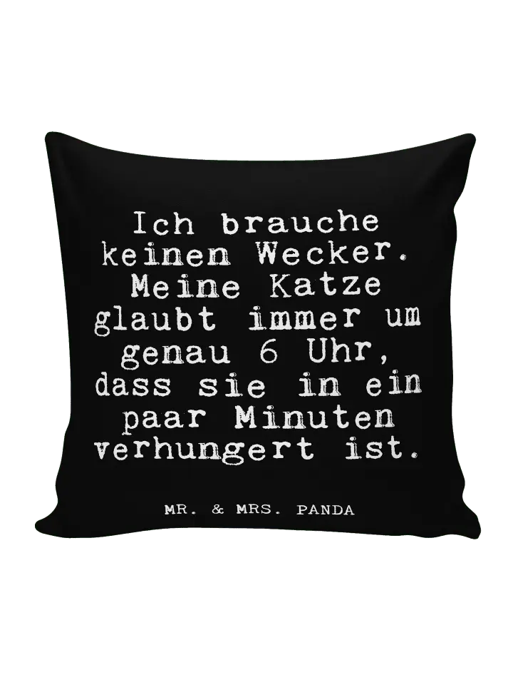 

Подушка Mr & Mrs Panda 40x40 Ich brauche keinen Wecker, черный