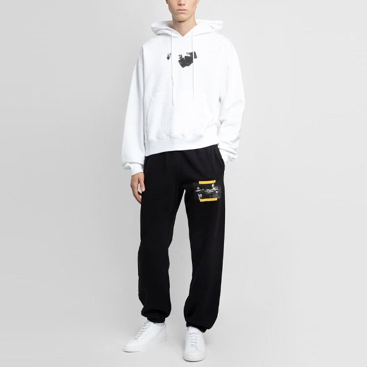 Штаны спортивные Off-White мужские, черный / желтый — фото 4