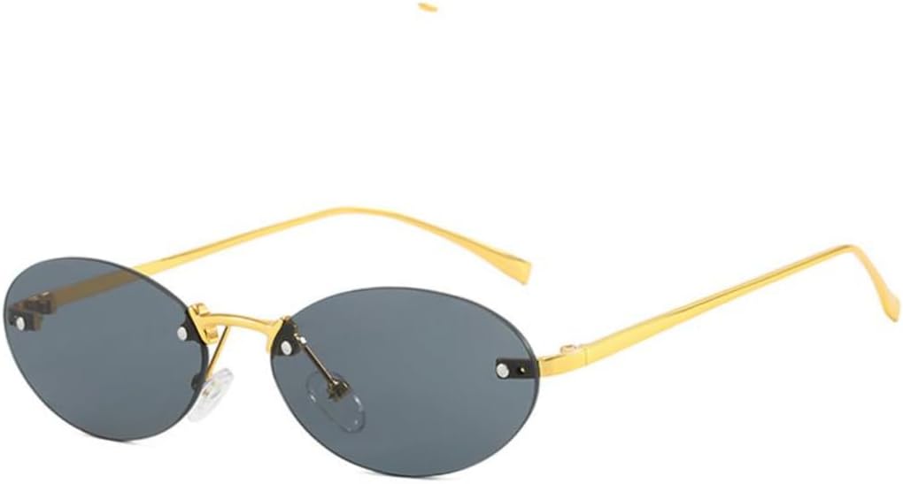 

Эллиптические солнцезащитные очки без оправы для женщин, модный тренд, мужские солнцезащитные очки для активного отдыха, защита от УФ-излучения UV400, класса люкс VVTWSSW, C1