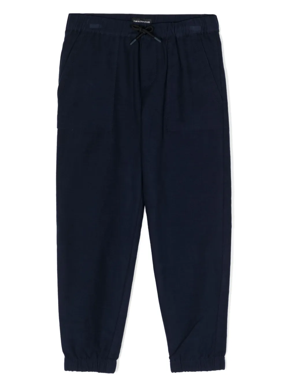 

Брюки с кулиской и нашивкой-логотипом Emporio Armani Kids, синий
