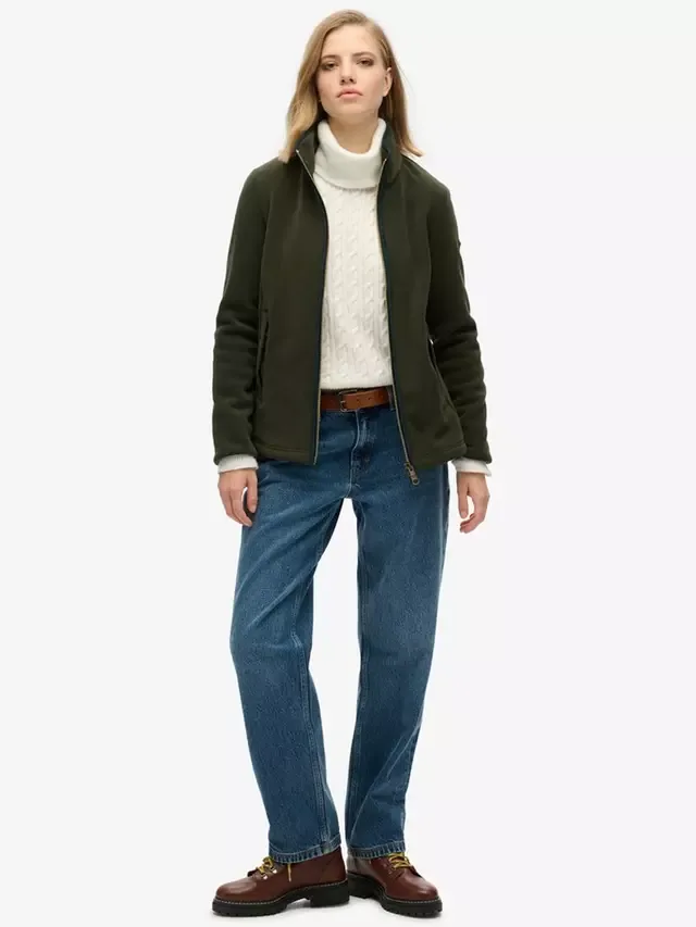 Флисовая куртка на молнии, излишки товаров, зеленого цвета Superdry — фото 4
