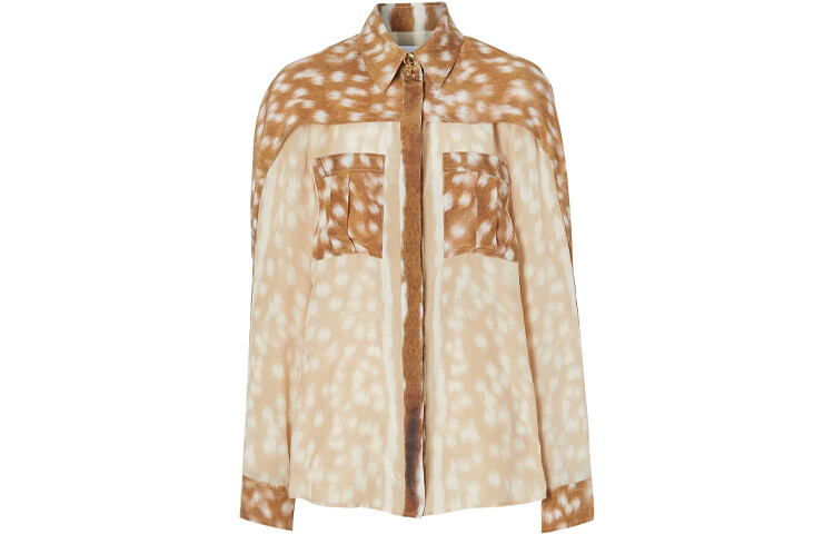 

Рубашка женская Burberry с двойным оттенком, хаки