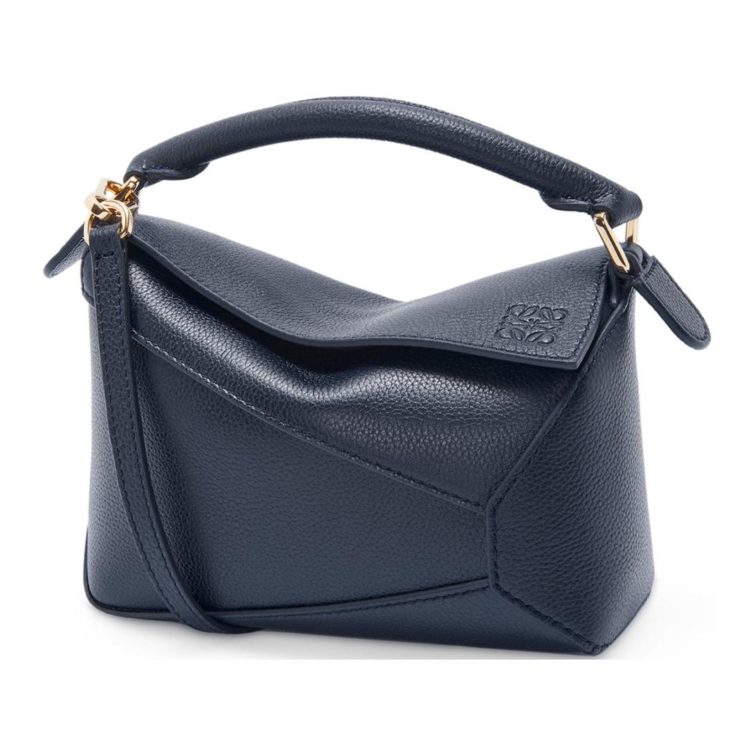 

LOEWE Миниатюрная женская сумка через плечо из мягкой зернистой телячьей кожи в темно-морском синем цвете