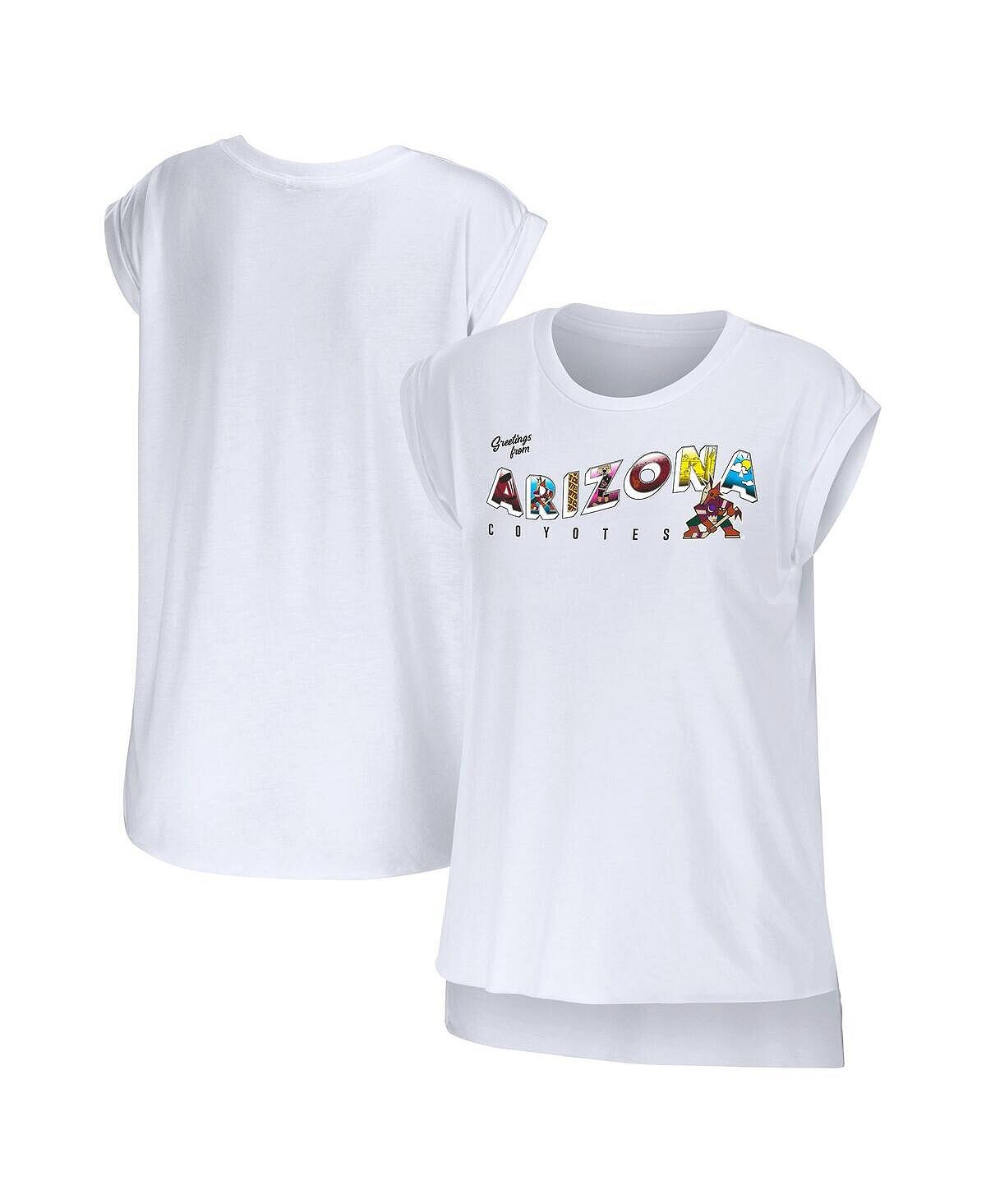 

Женская белая футболка Arizona Coyotes Greeting From Muscle WEAR by Erin Andrews, белый