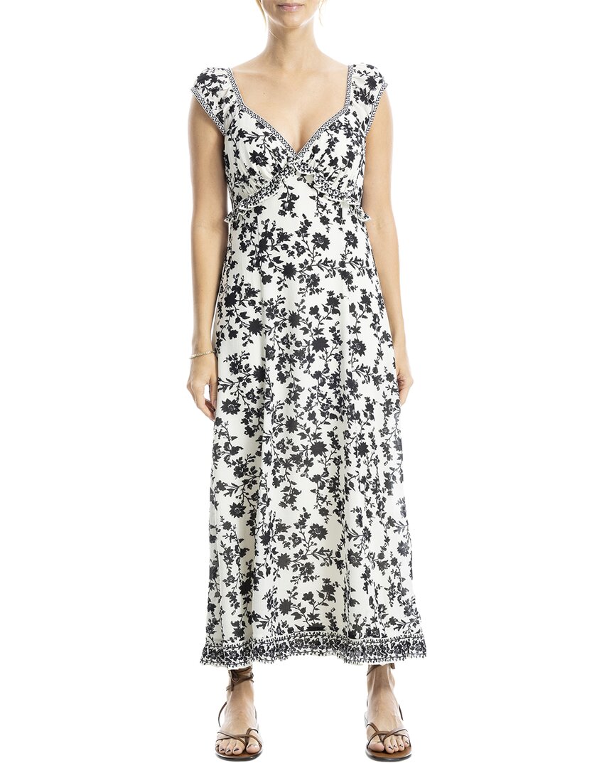 

Max Studio Платье макси с каплевидным вырезом и рукавами-колокольчиками, черный