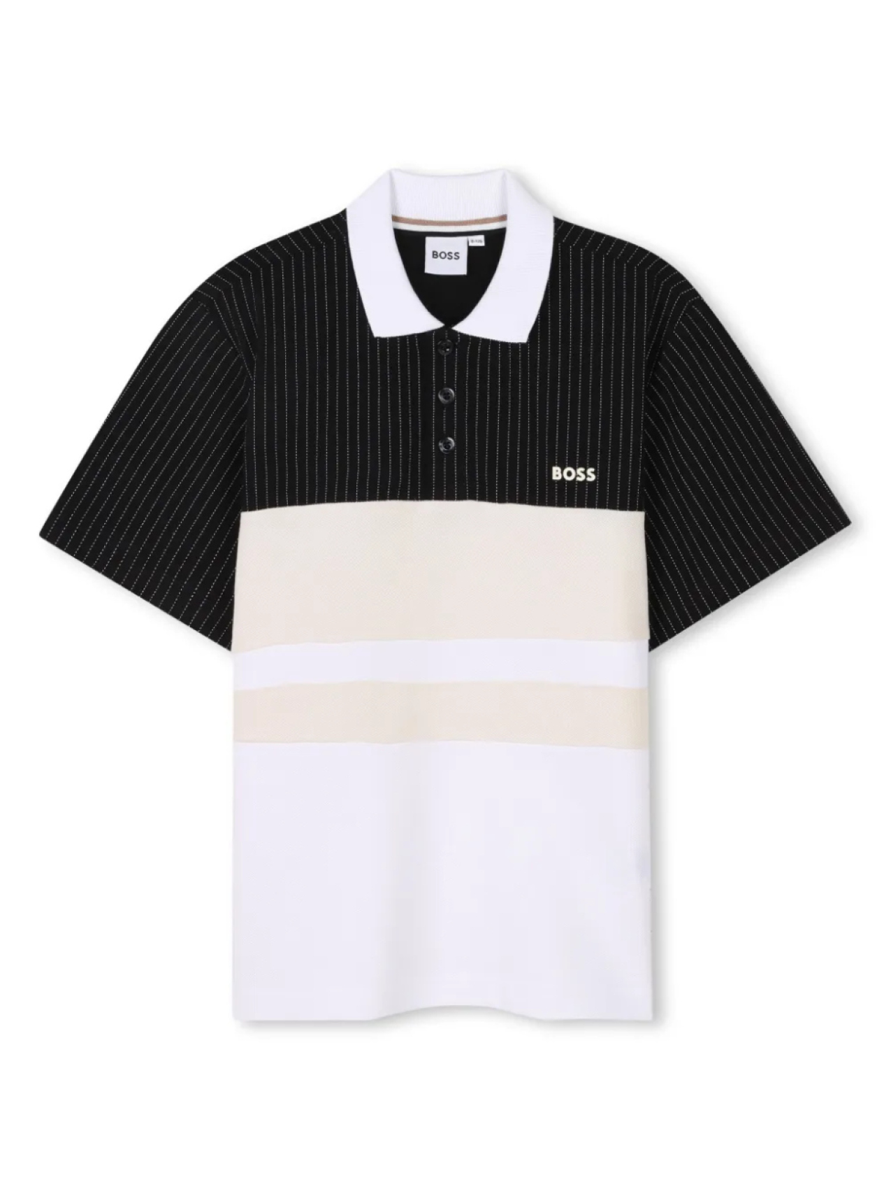 

BOSS Kidswear рубашка поло с вышитым логотипом, черный