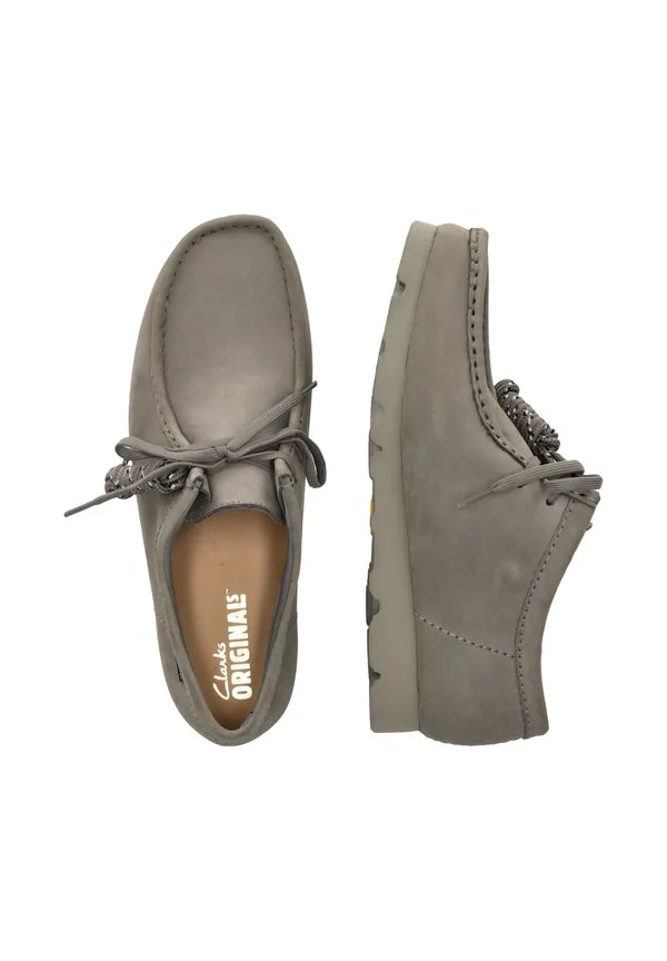 Повседневные кроссовки wallabee на шнуровке Clarks Originals, Grey Nubuck — фото 3