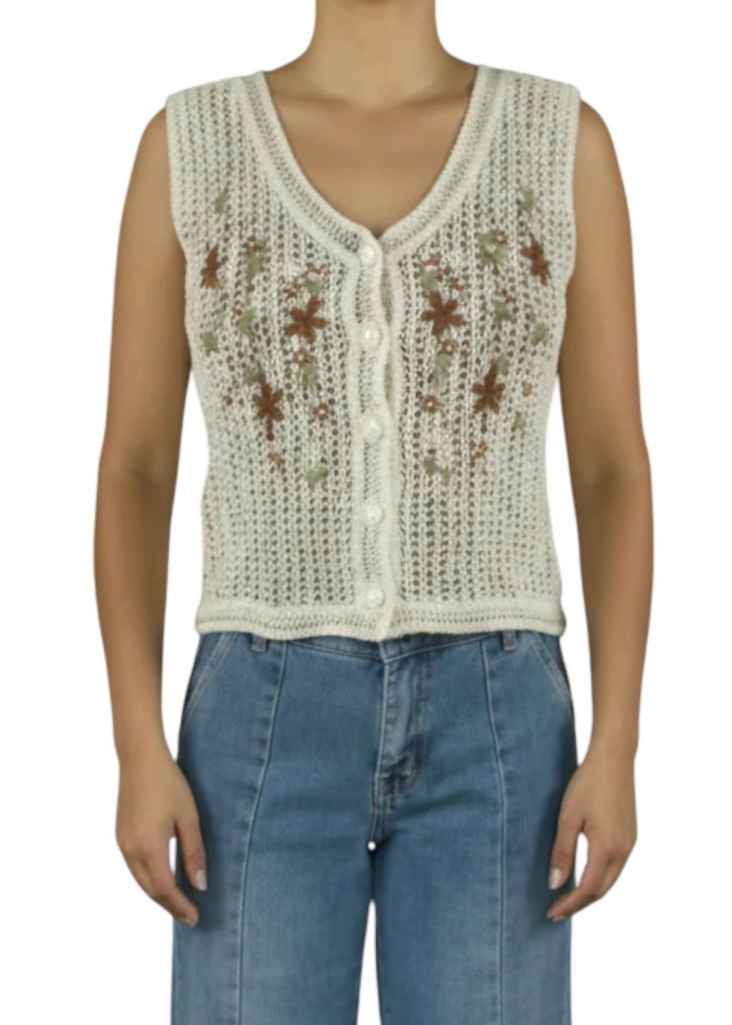 

LIV Los Angeles Вязаный осенний жилет Angeles белого цвета