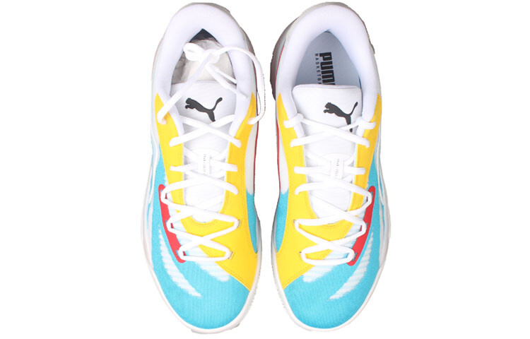 Мужские баскетбольные кроссовки Puma All-Pro Nitro, Белый/синий/желтый/красный — фото 4