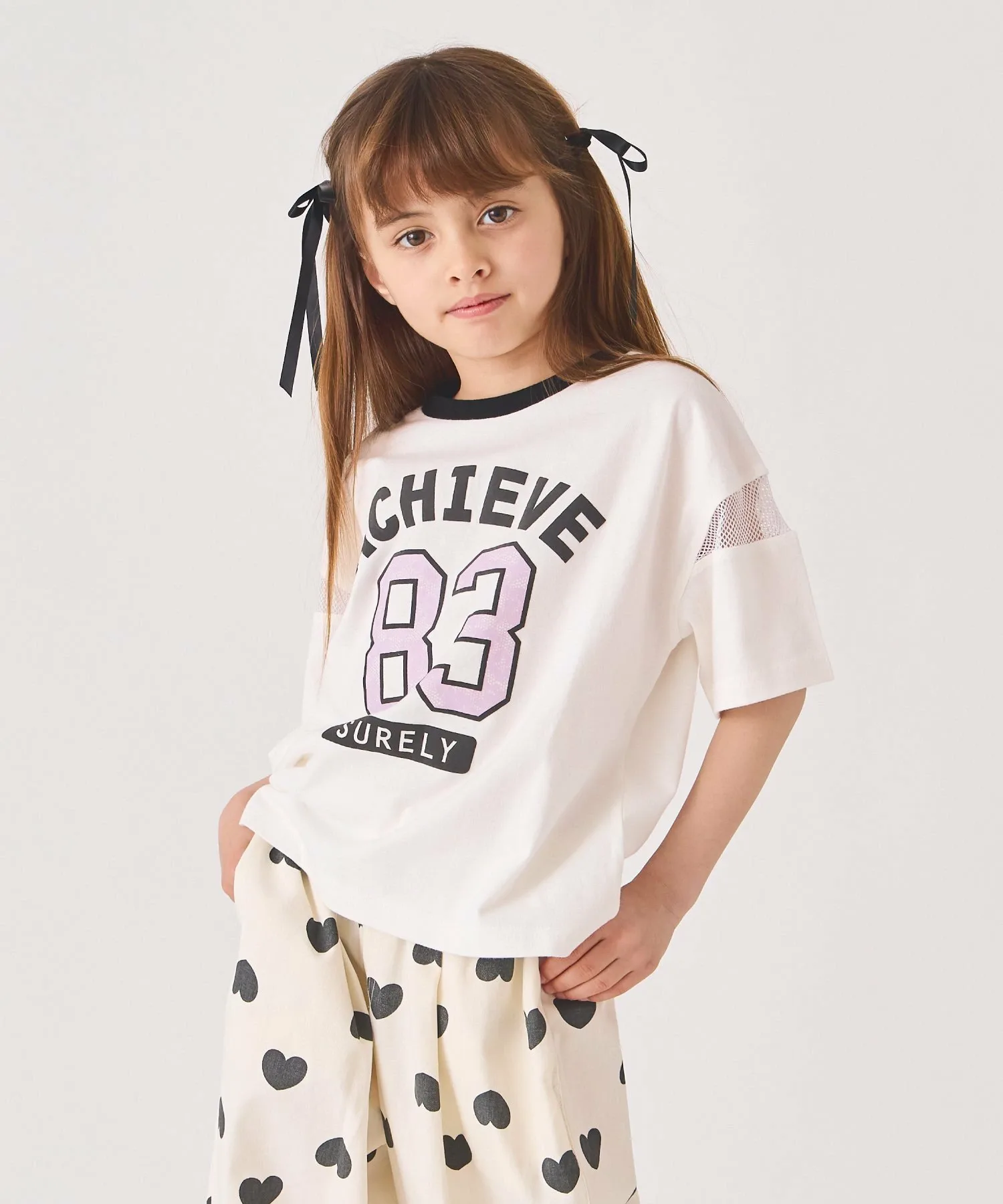 Футболка с сетчатыми рукавами Ever Closet, off white