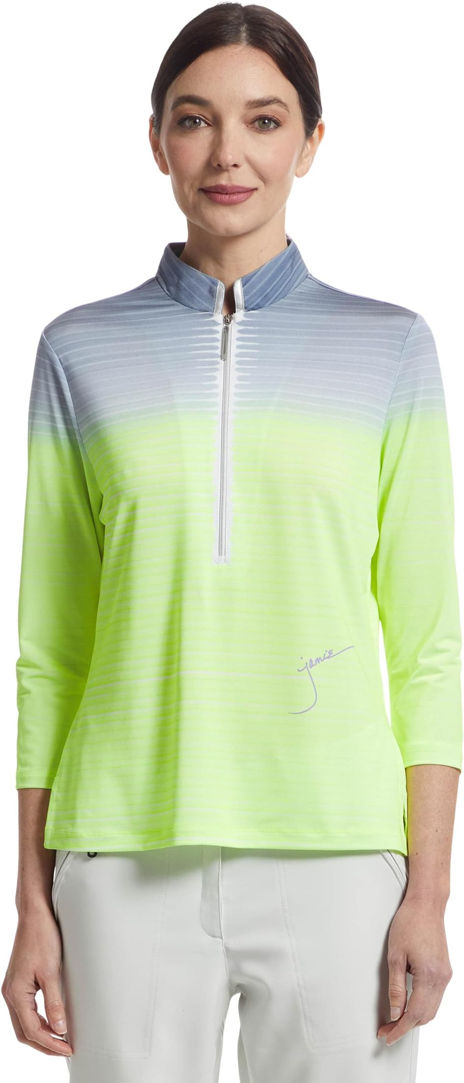 

Топ Jamie Sadock Flux Print 3/4 Sleeve Top, цвет Glow Gradient